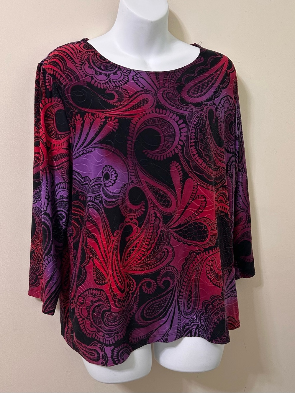 JM Collection women’s top 3/4 sleeve PXL